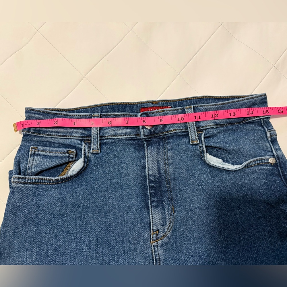 Guess Blue Denim Jeans with Red Logo Patch - Picture 4 of 5